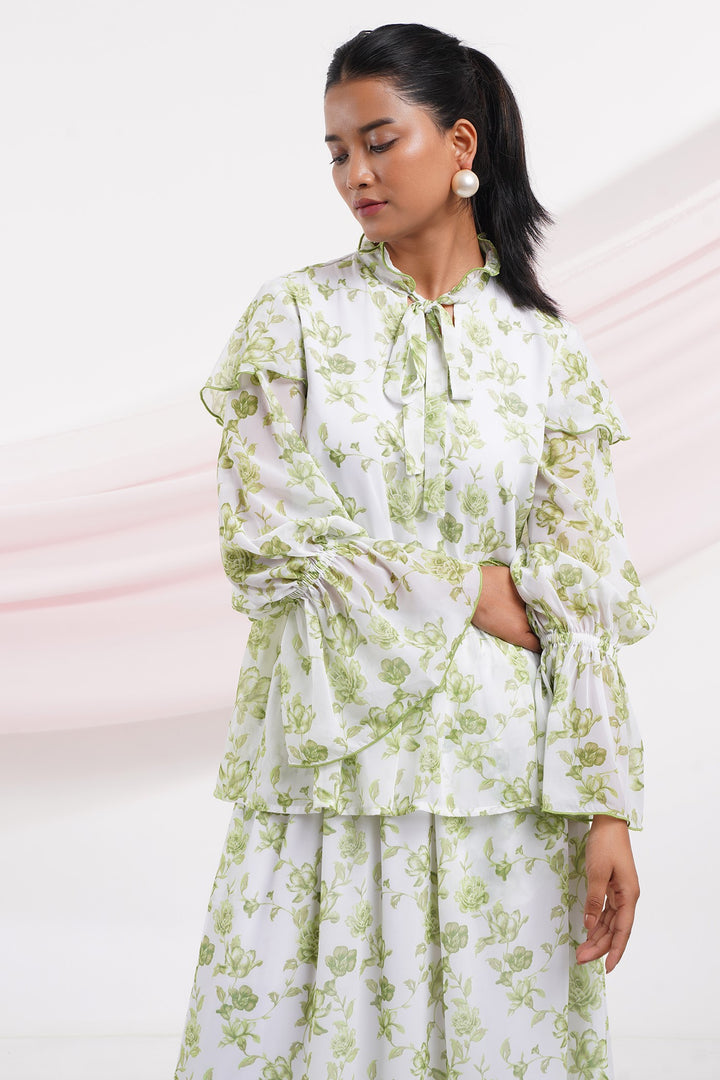 Taki Taki Top- Green Roses