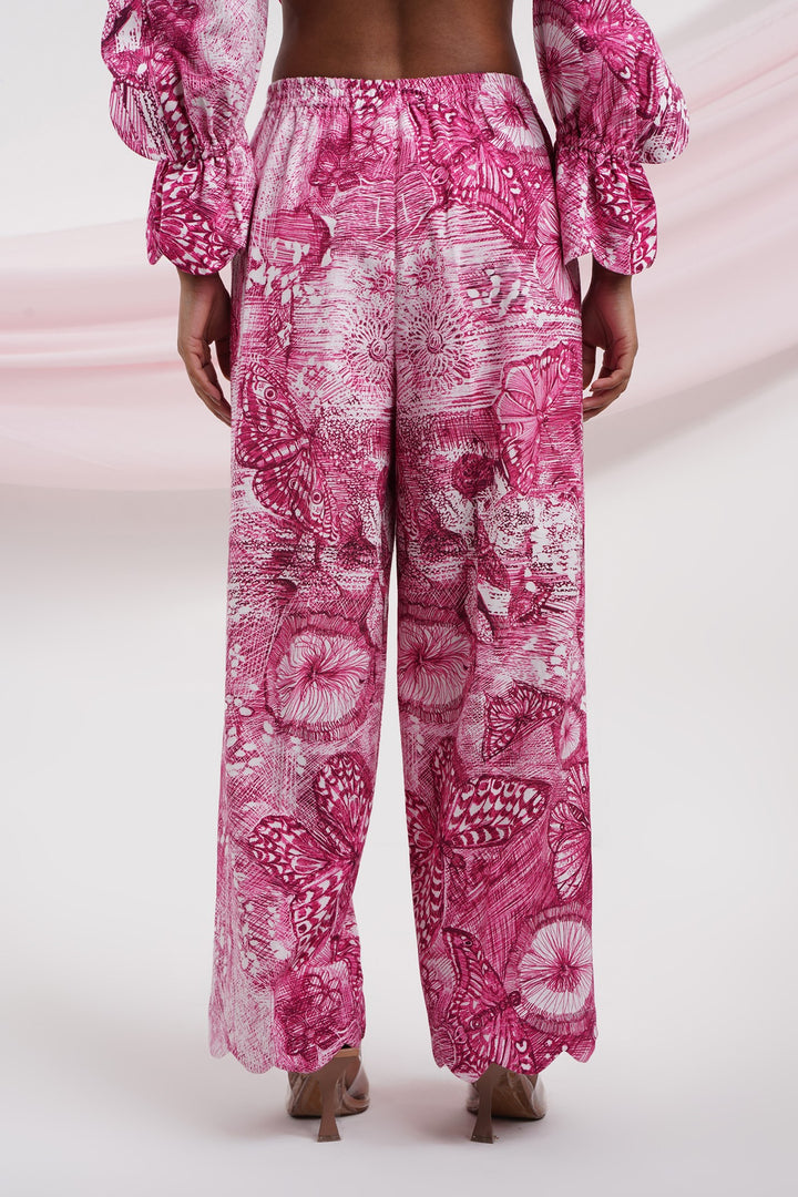 Yours Truly Pants-Pink Butterfly