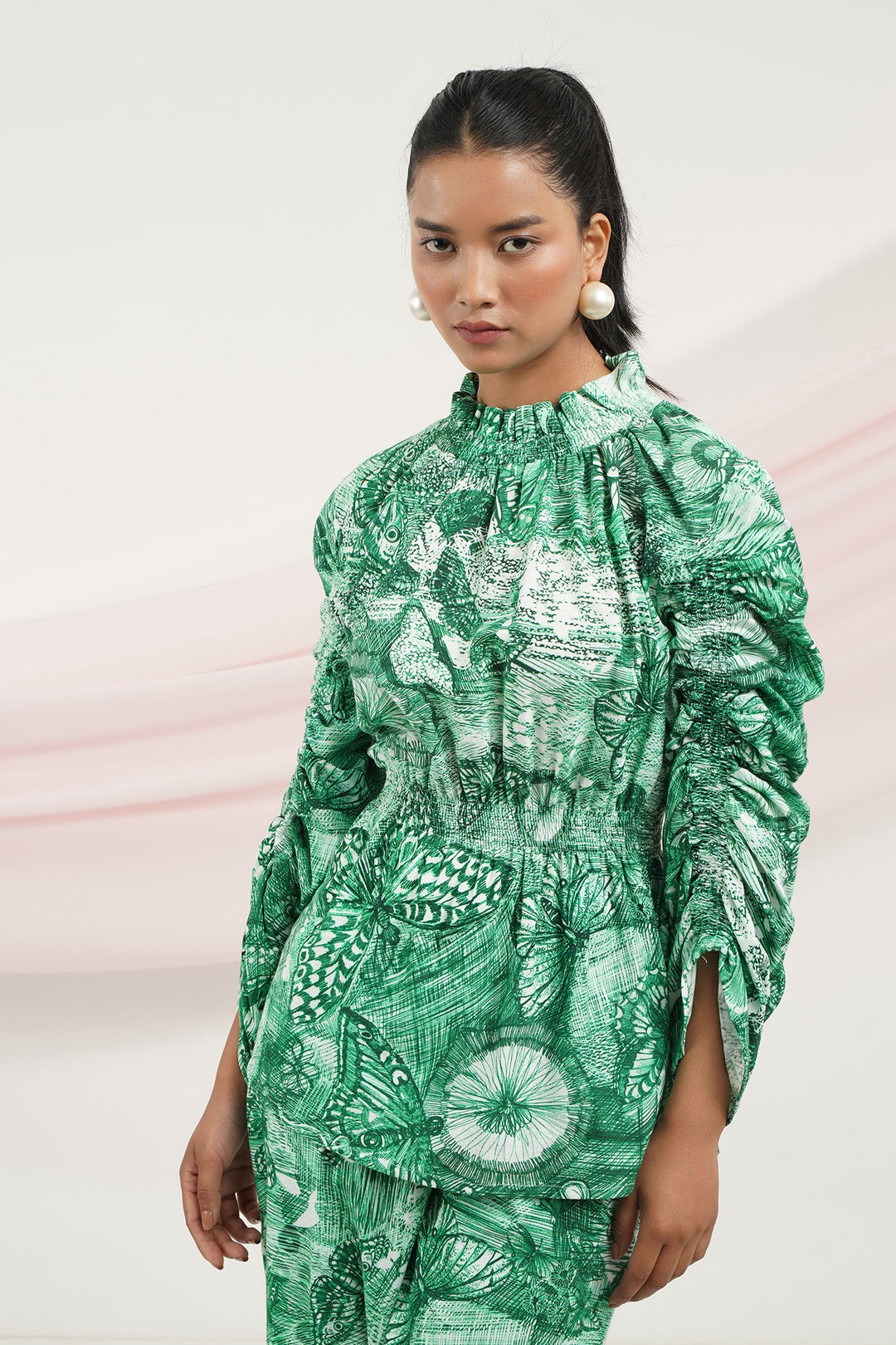 Chase Top- Green Butterfly