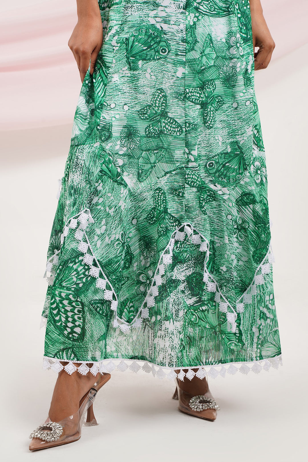Emante Dress - Green Butterfly