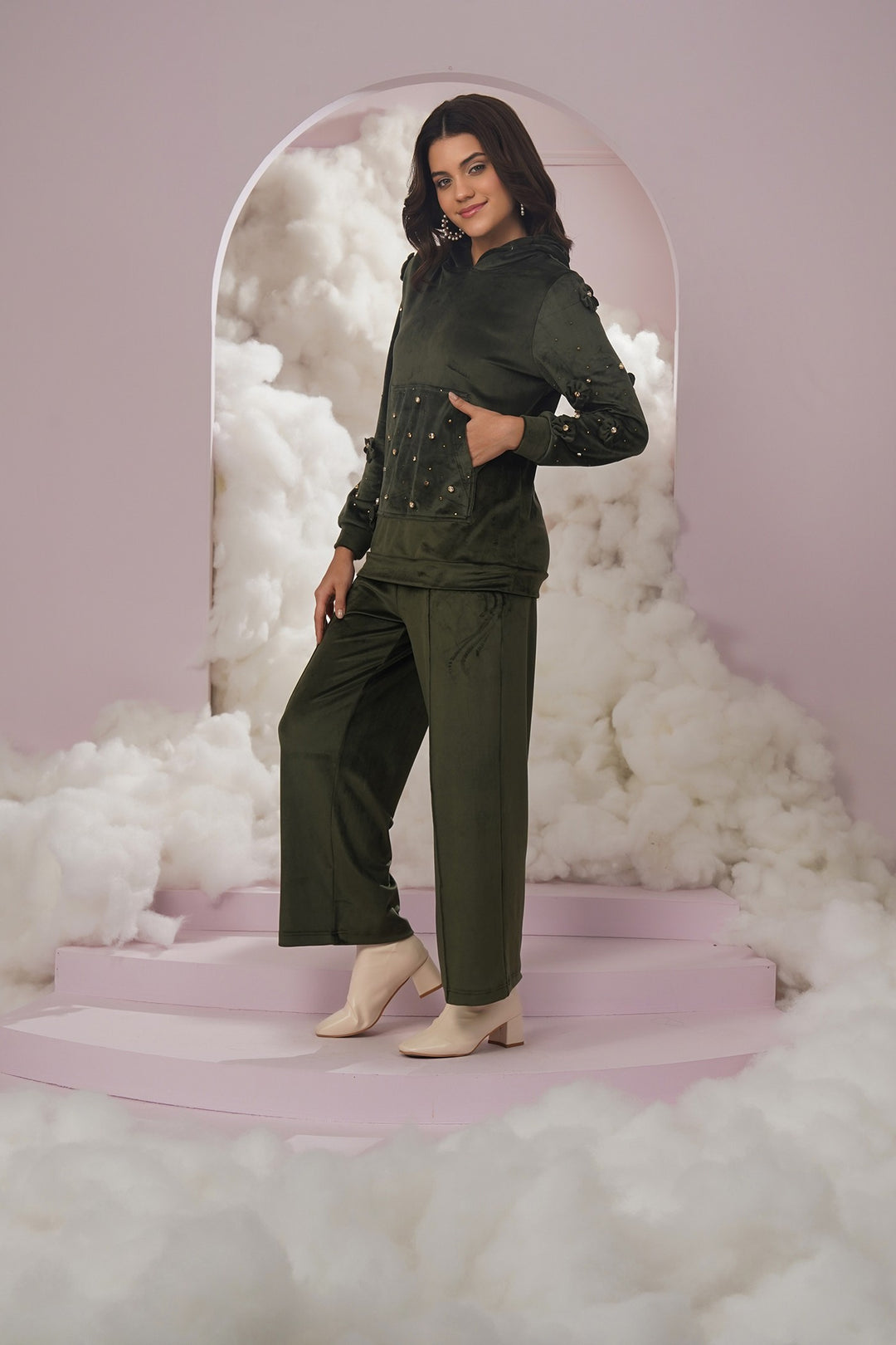 cozy up pants -olive