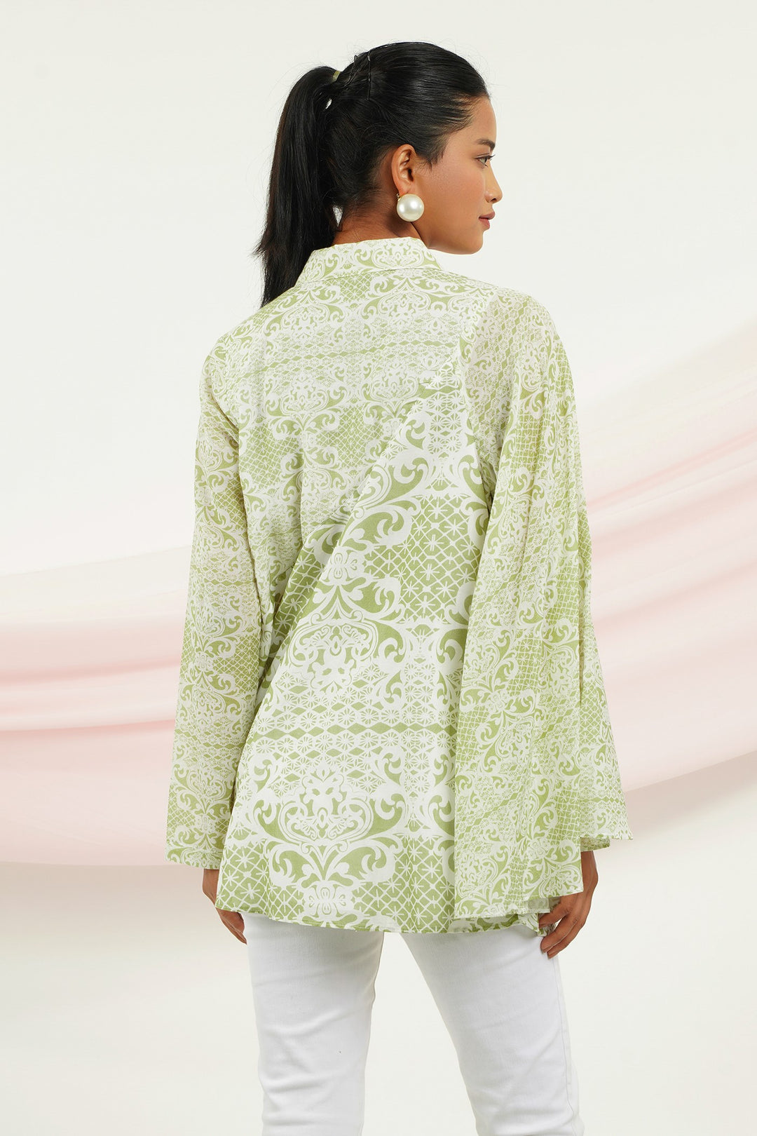Roothi Top- Green Lace