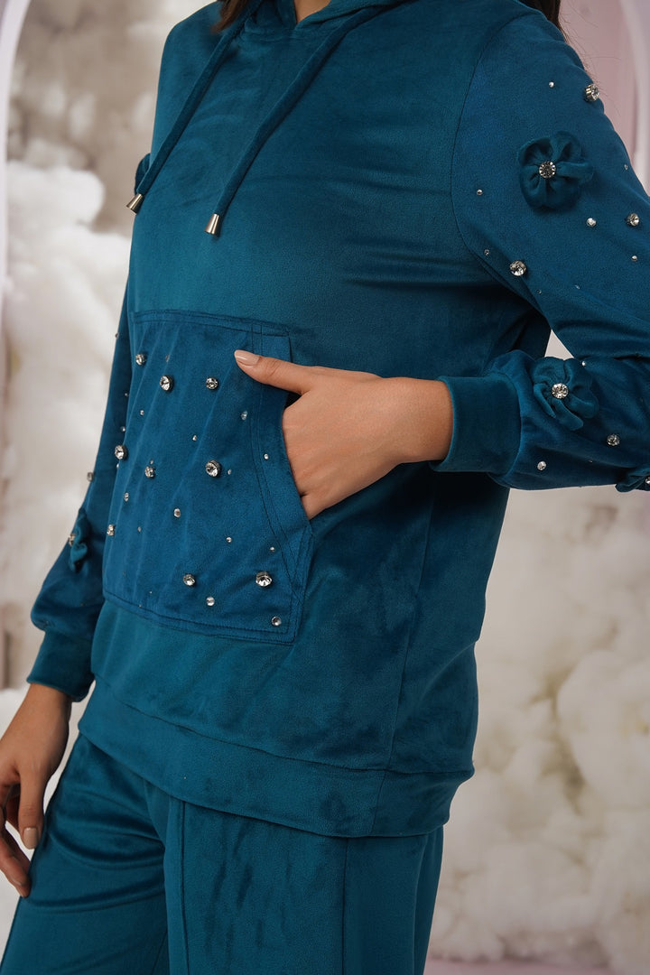 cozy up hoodie -teal