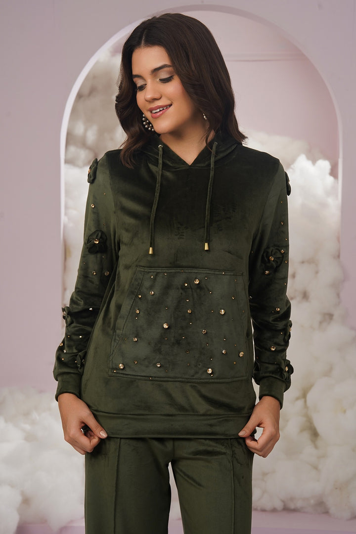 cozy up hoodie -olive