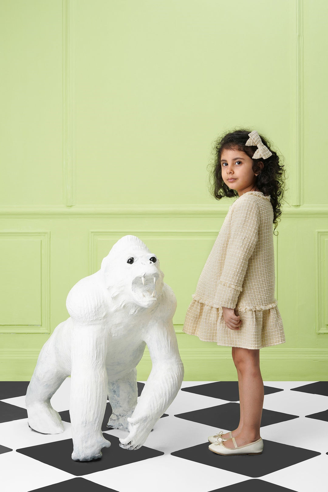 Lady Charlotte Dress - Beige- Kids