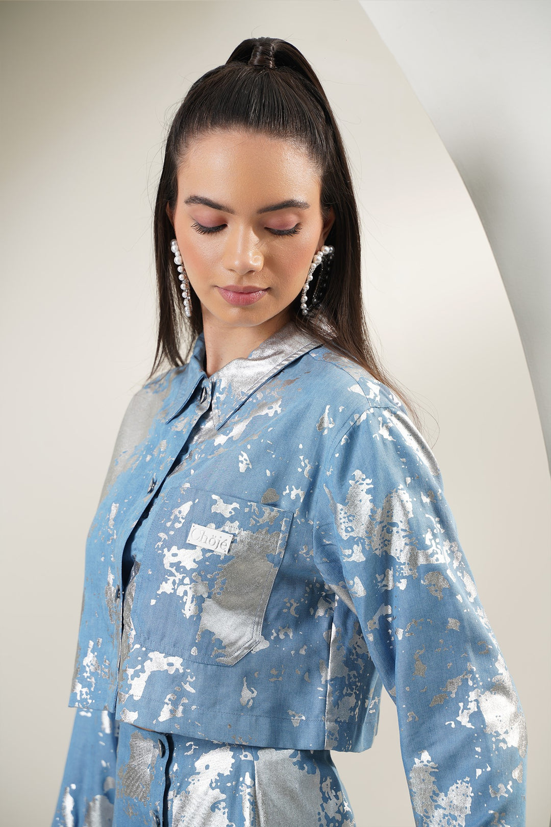 Monogram Shirt- Sky Blue