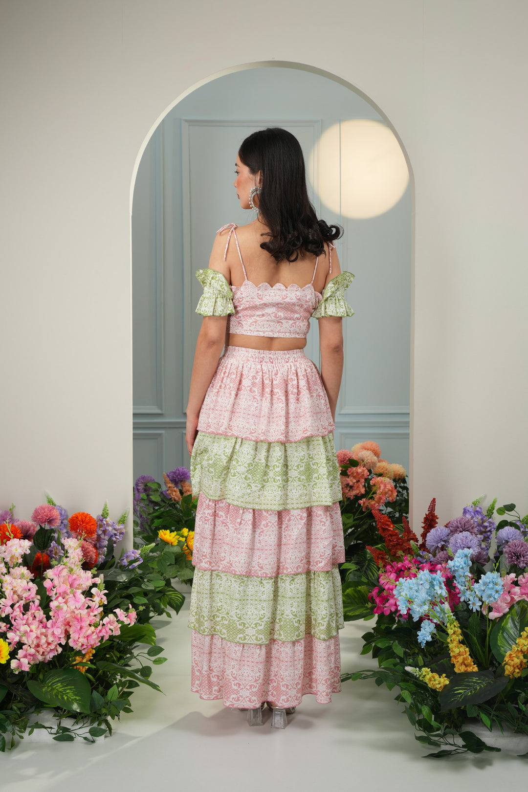 Sassy Skirt - Green And Pink