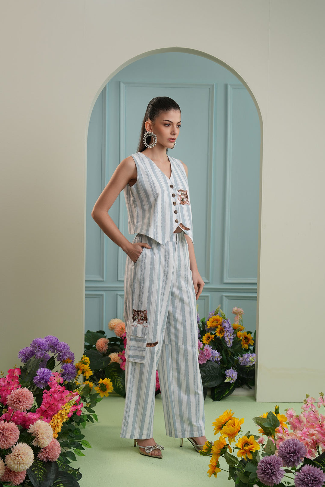 Kitty koo top  - stripes