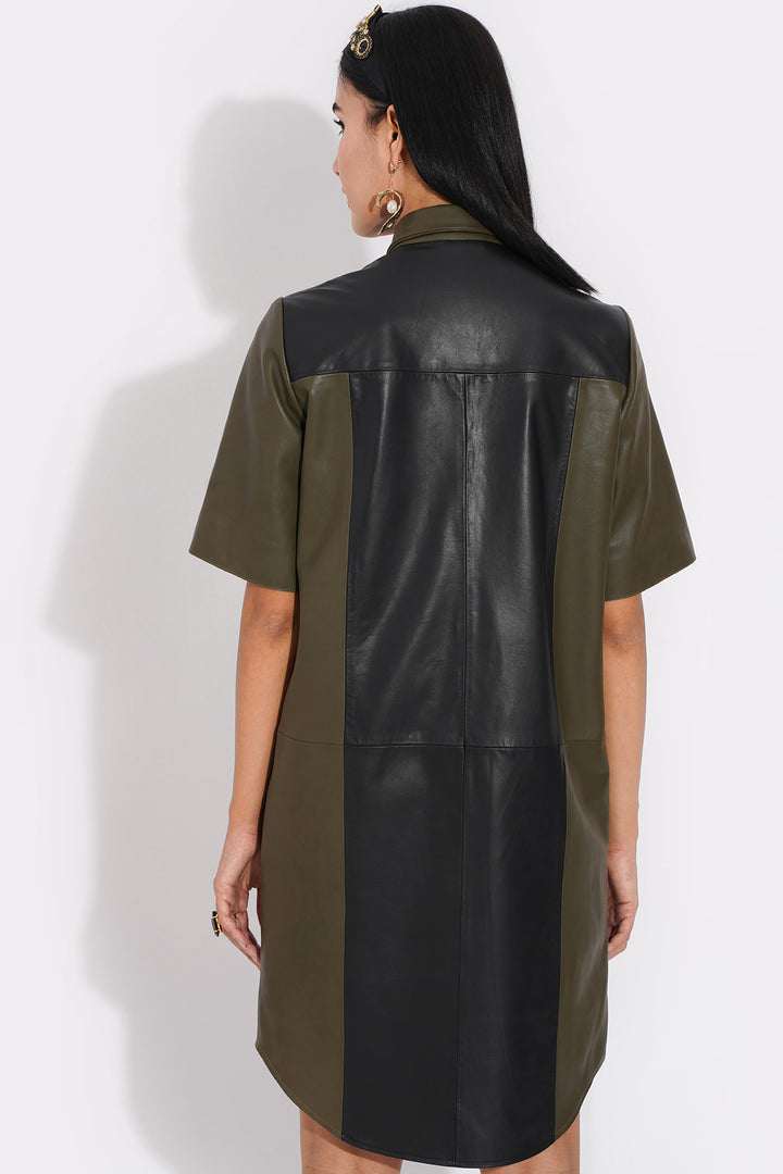 Lolly Dress- Black And Olive