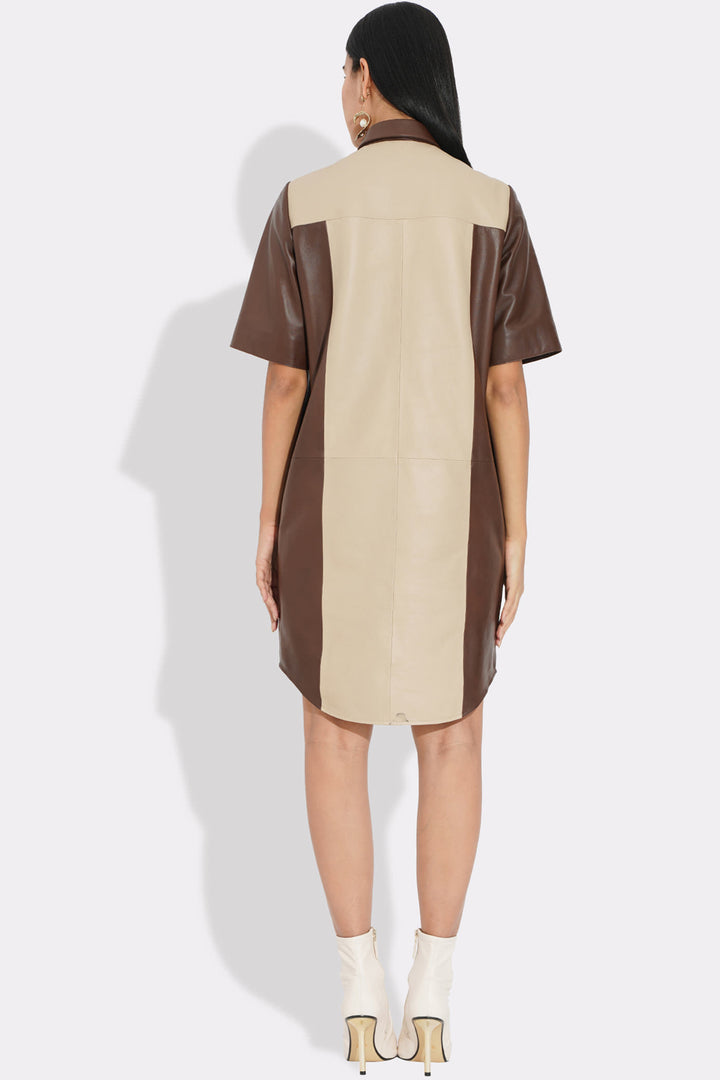 Lolly Dress- Chestnut  And Ivory