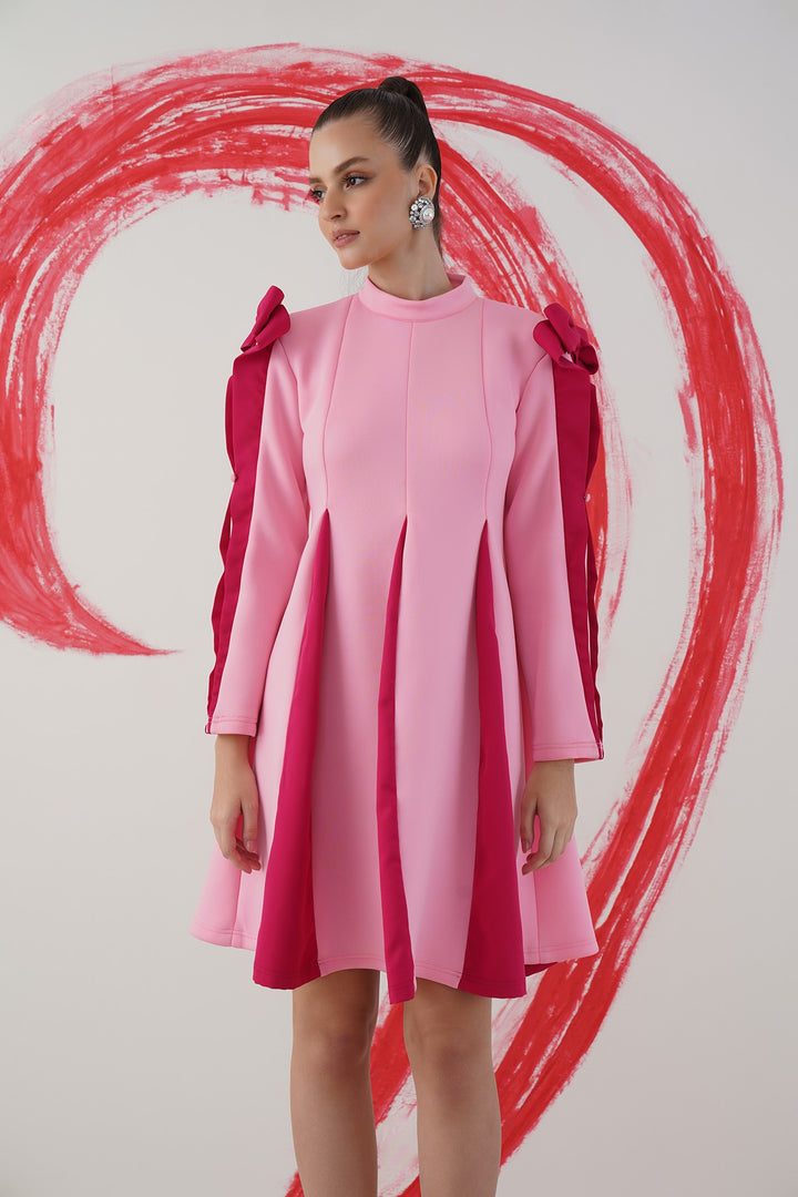 Merci dress - pink and baby pink