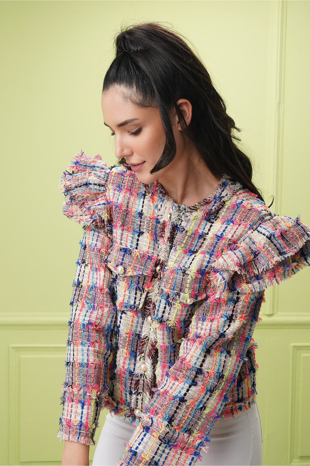 Only Mine Crop Jacket -Multi