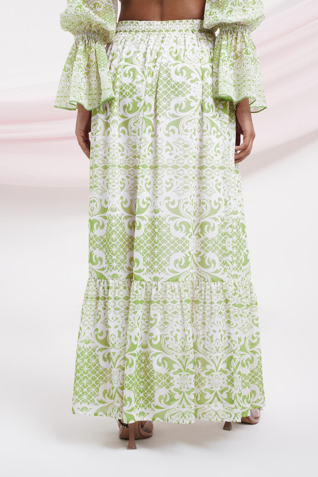 Taki Taki Skirt- Green Lace