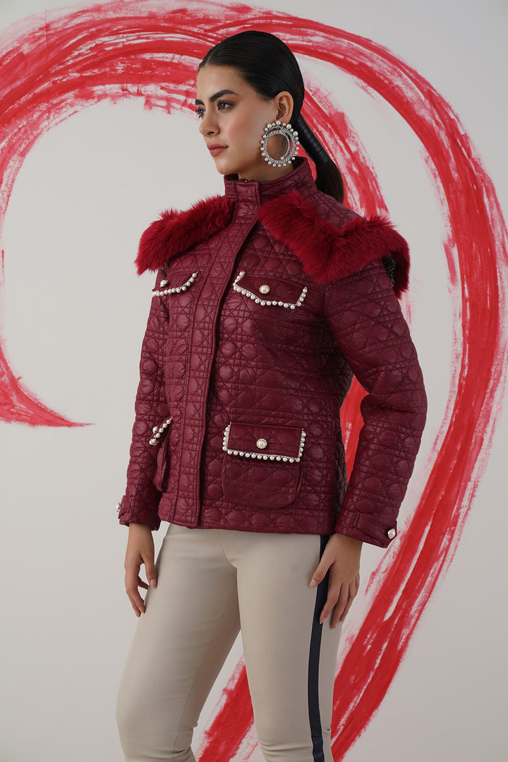 sharing is caring jacket - maroon