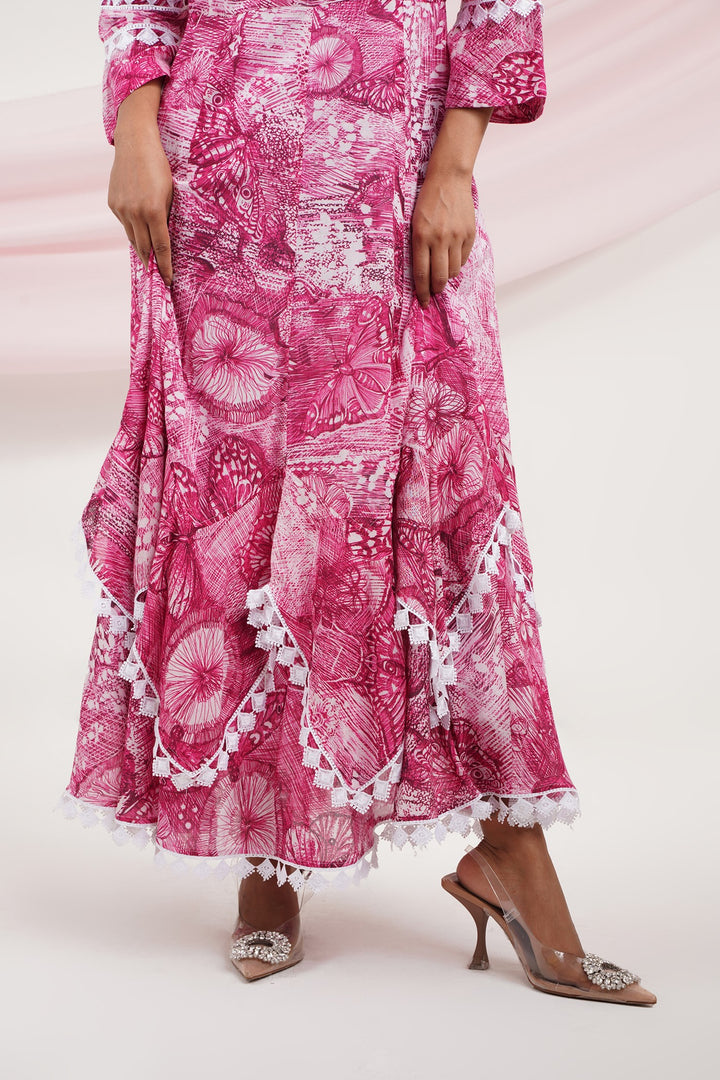 Emante Dress - Pink Butterfly