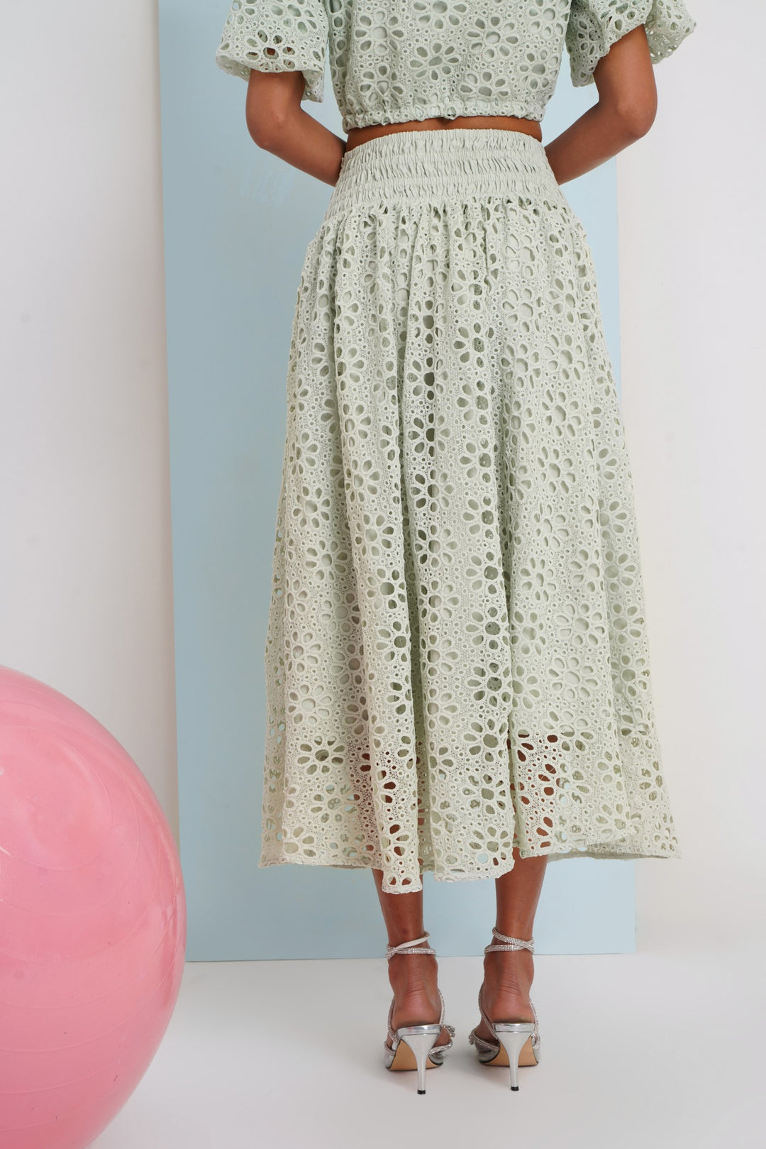 Hats Off Skirt- Blue Floral Lace