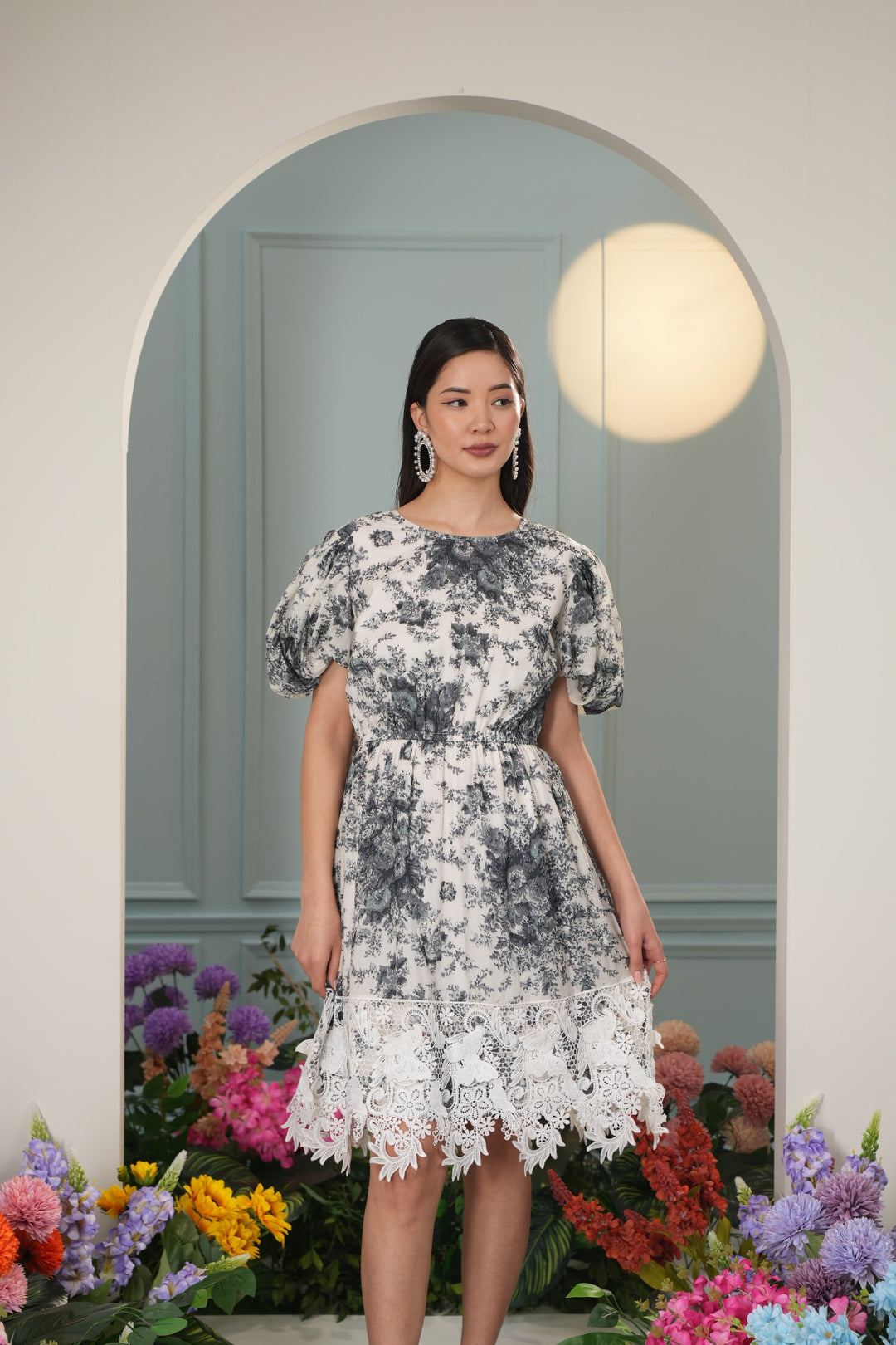 Benji Dress- Black Roses