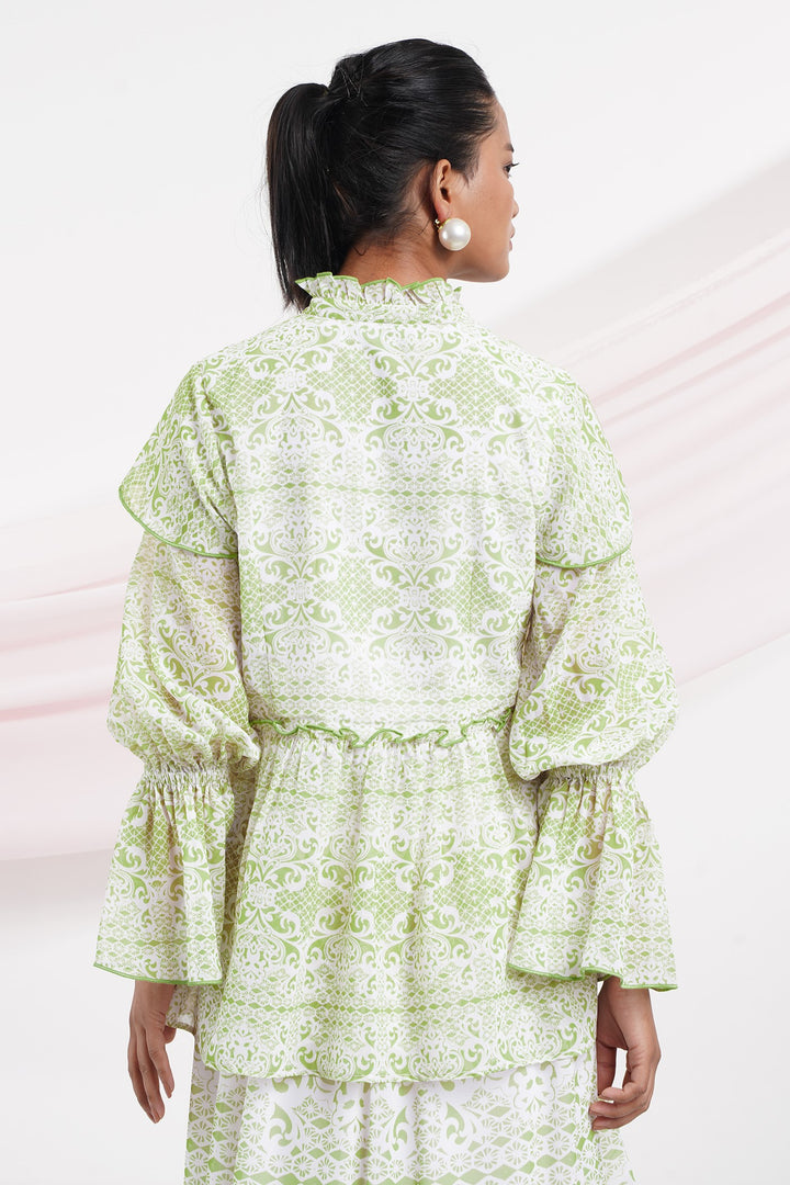 Taki Taki Top- Green Lace