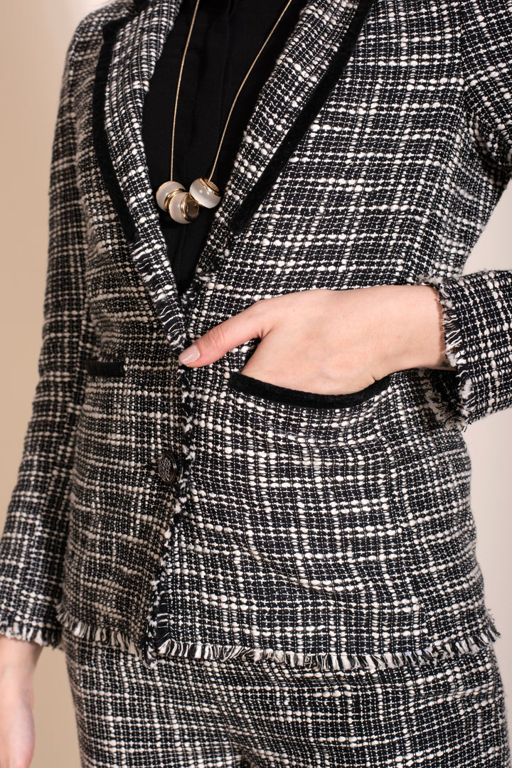 Nayan Blazer- Black And White