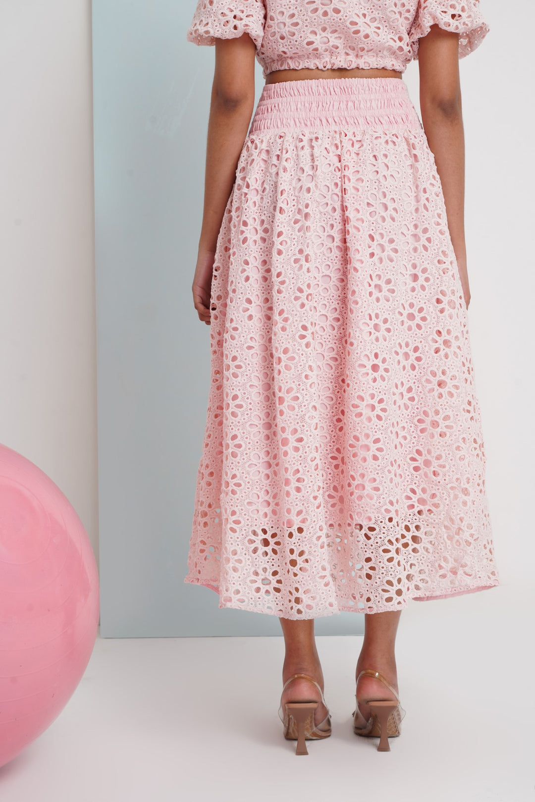 Hats Off Skirt- Pink Floral Lace