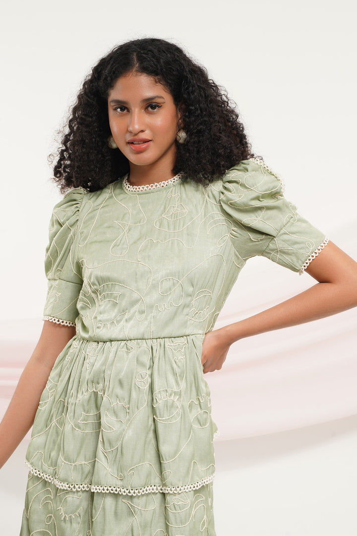 Fantastic Dress - Pistachio Faces