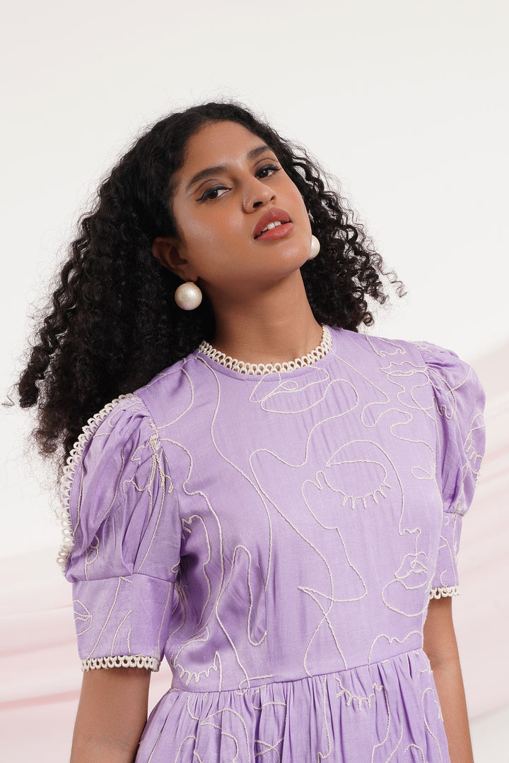 Fantastic Dress - Lavender Faces