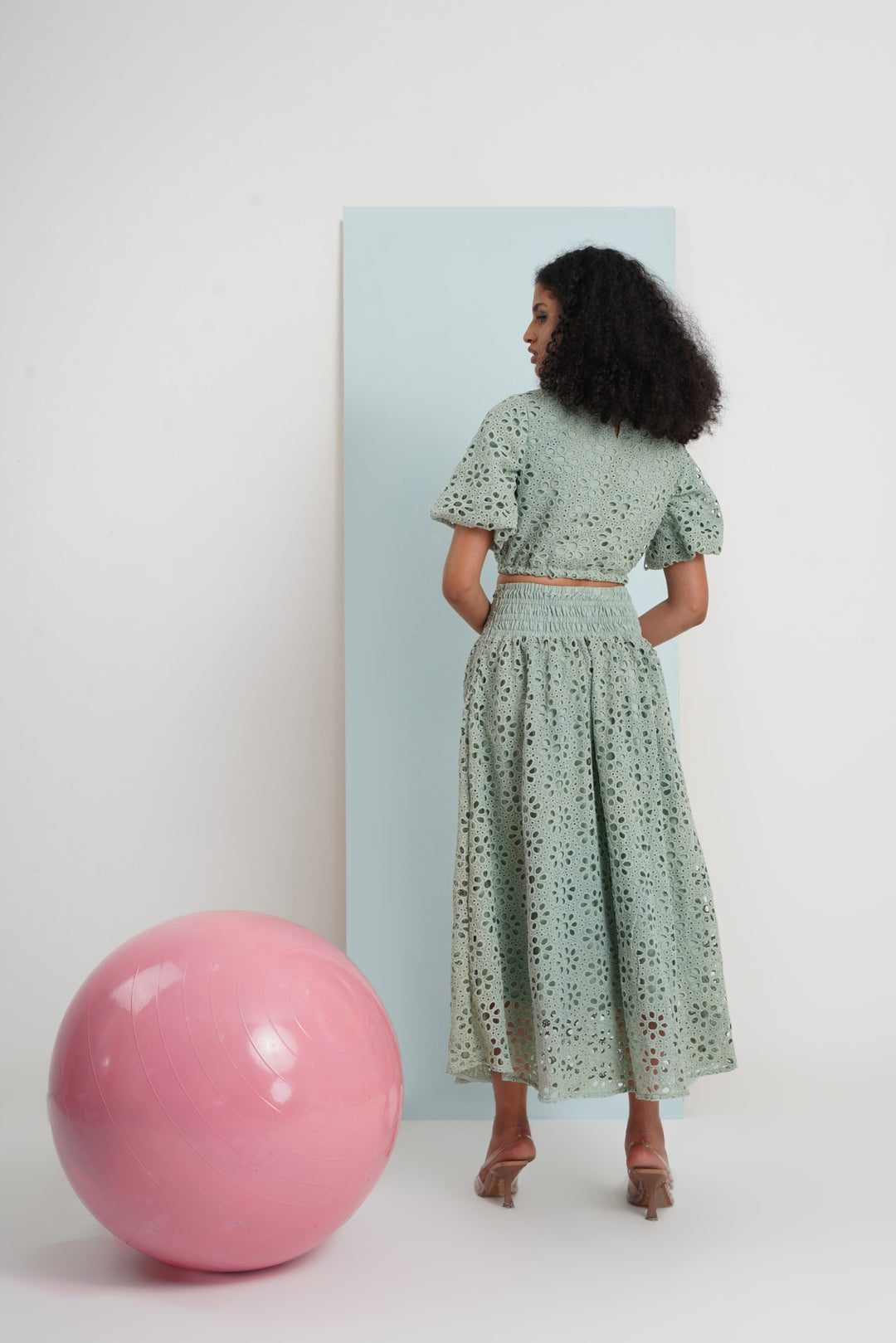 Hats Off Top- Aqua Floral Lace