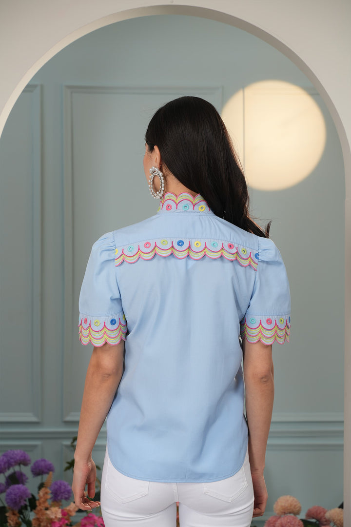 Dilly Dally Top- Blue