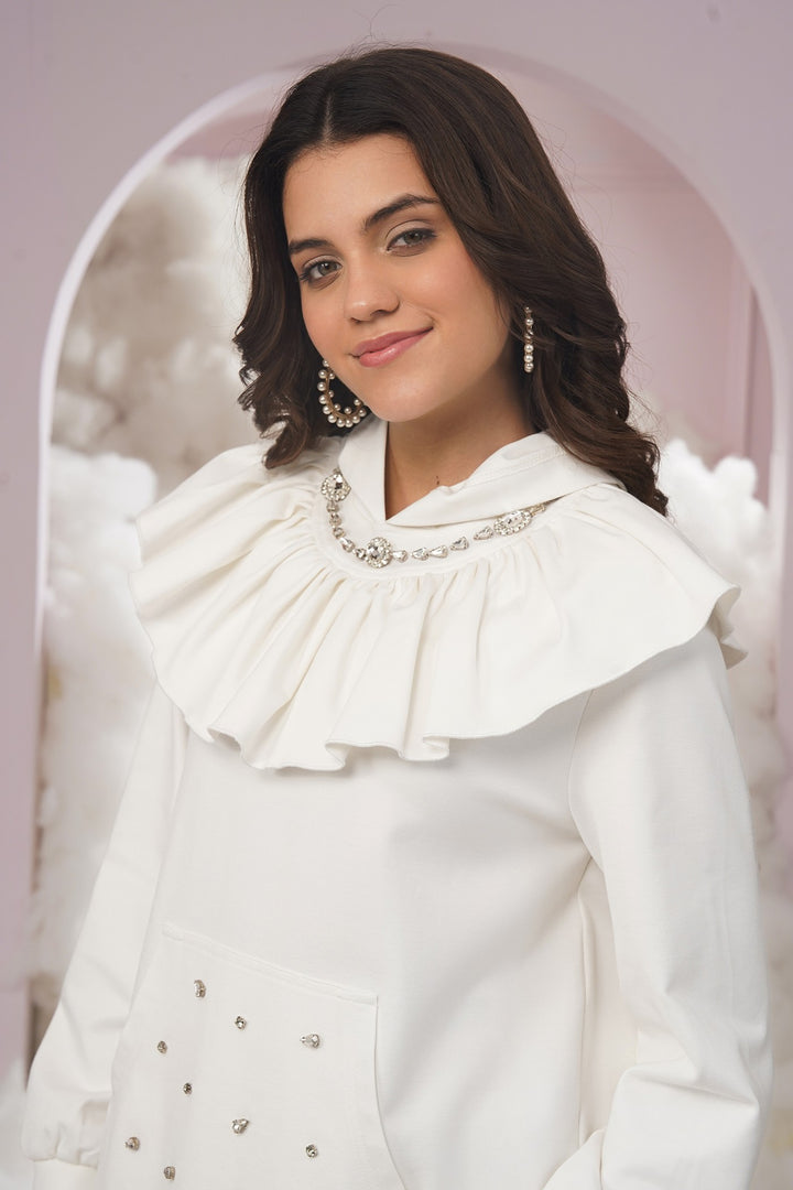 Not calling it a night hoodie-white