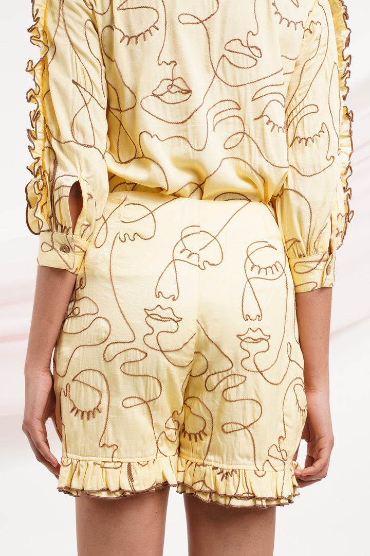 Head Over Heels Shorts- Faces Yellow