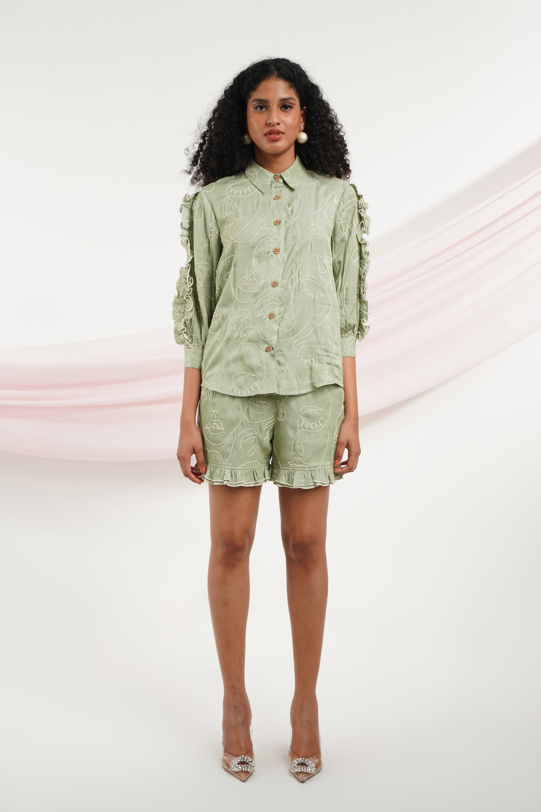 Head Over Heels Top- Faces Pistachio