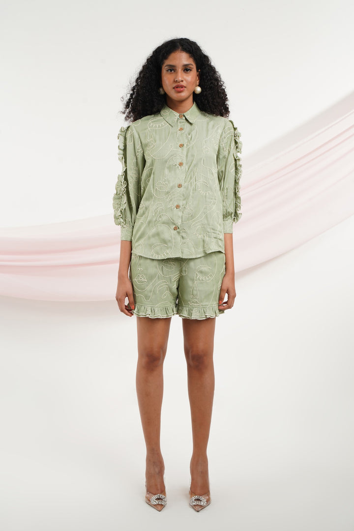 Head Over Heels Top- Faces Pistachio