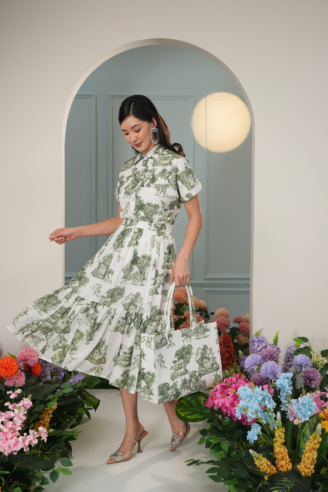 J'adore Skirt- Green Toile