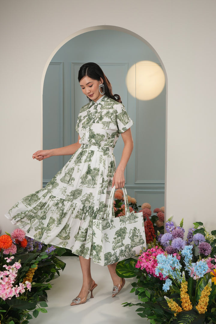 J'adore Skirt- Green Toile