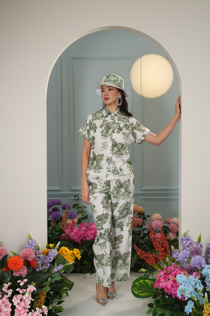J'adore Top- Green Toile