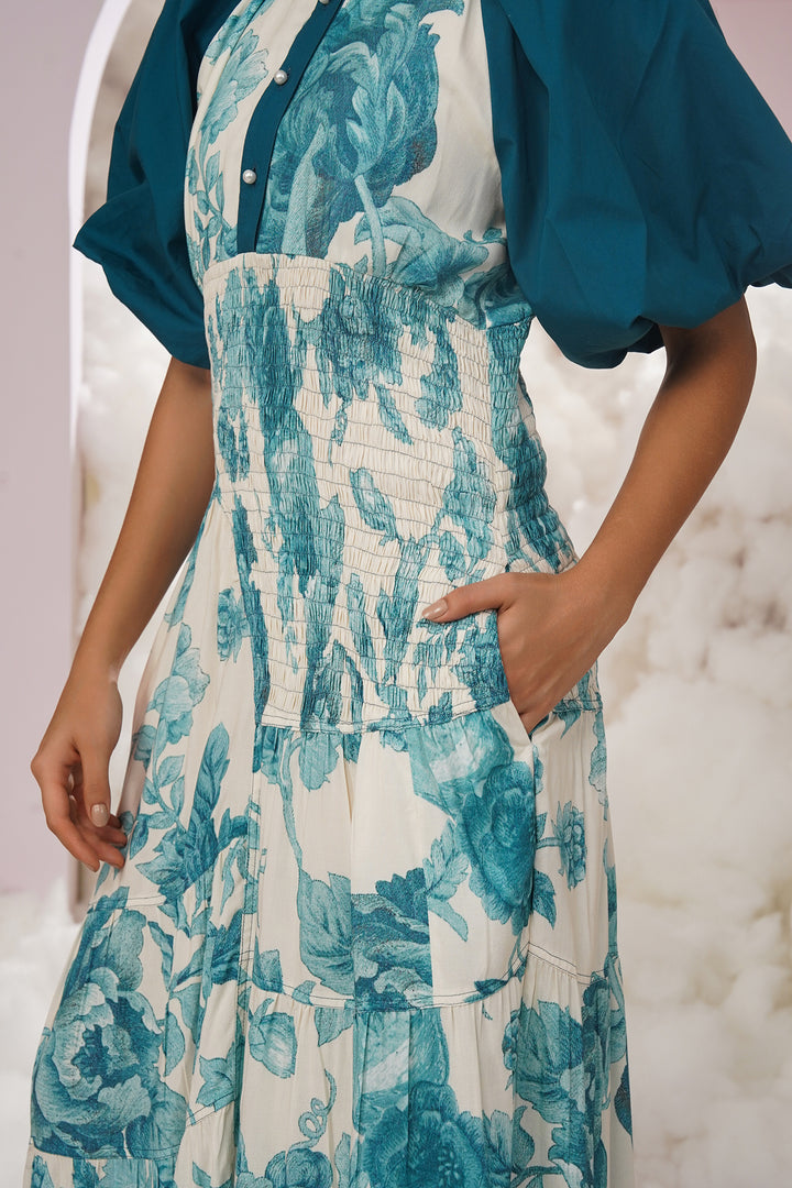 alba dress- teal