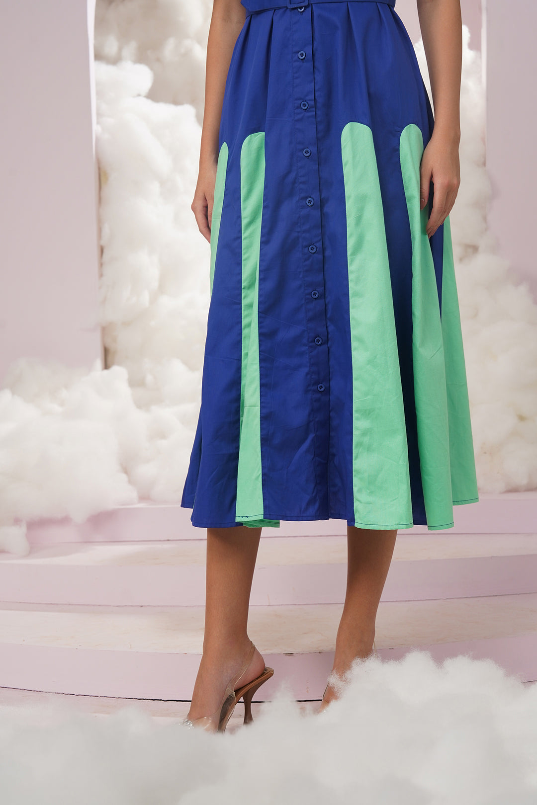 meteor dress- blue and green