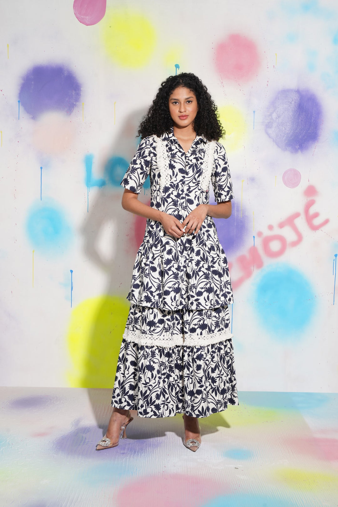 Moving On Pants-Navy Floral