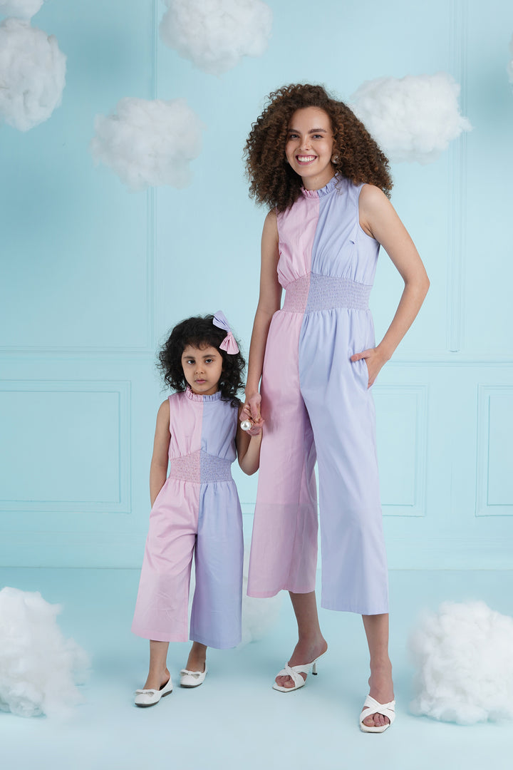 Sim Sim - Kids Jumpsuit- Baby Pink And Lilac
