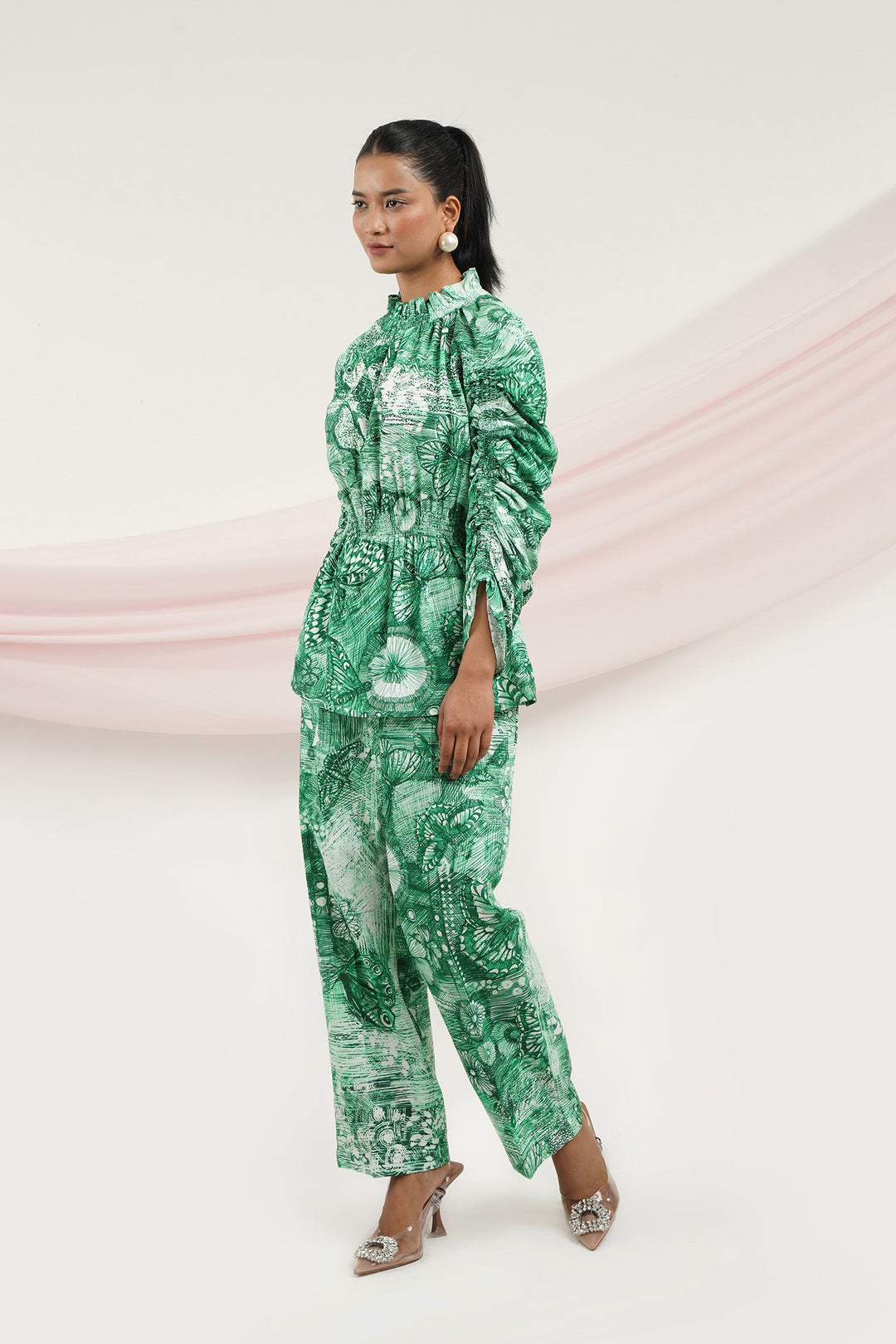 Chase Top- Green Butterfly