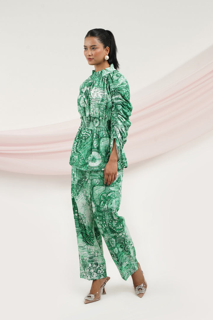 Chase Top- Green Butterfly