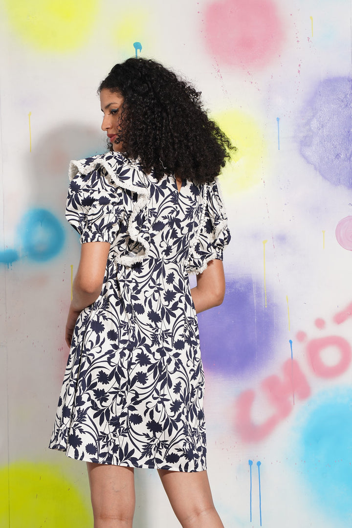 Soaring High Dress- Navy Flower