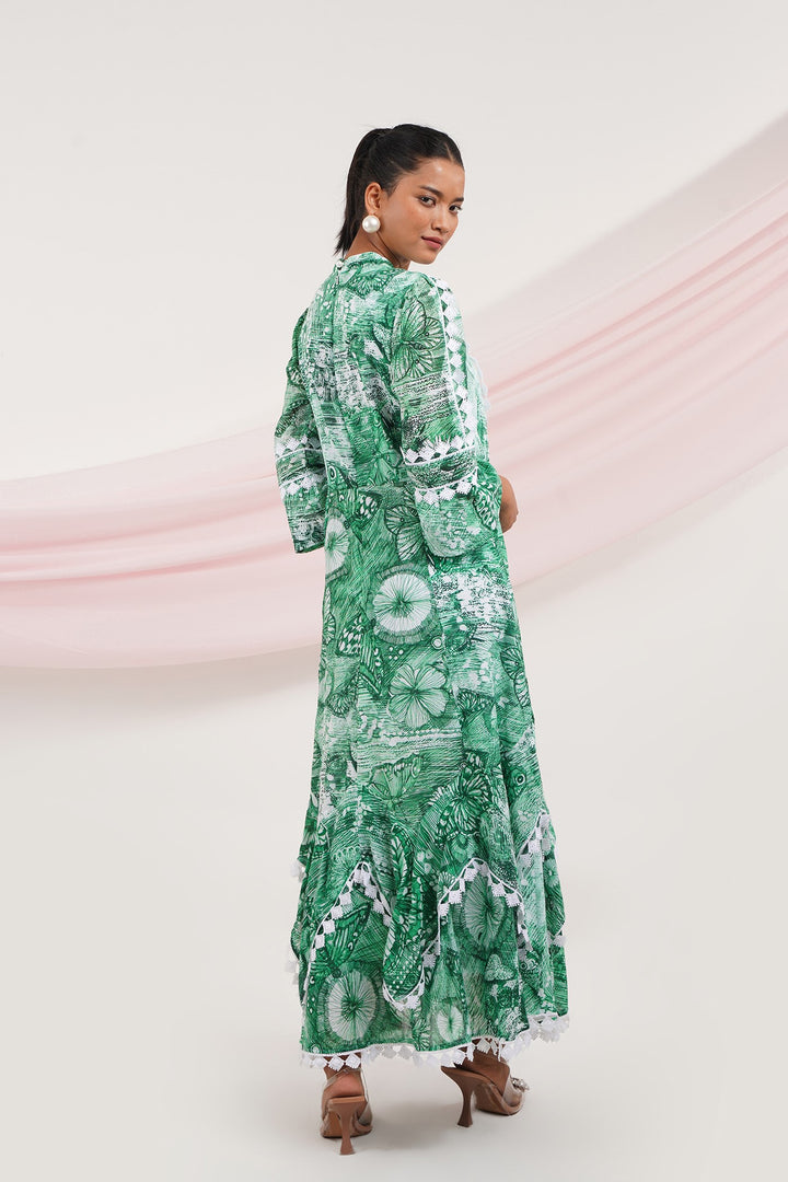 Emante Dress - Green Butterfly