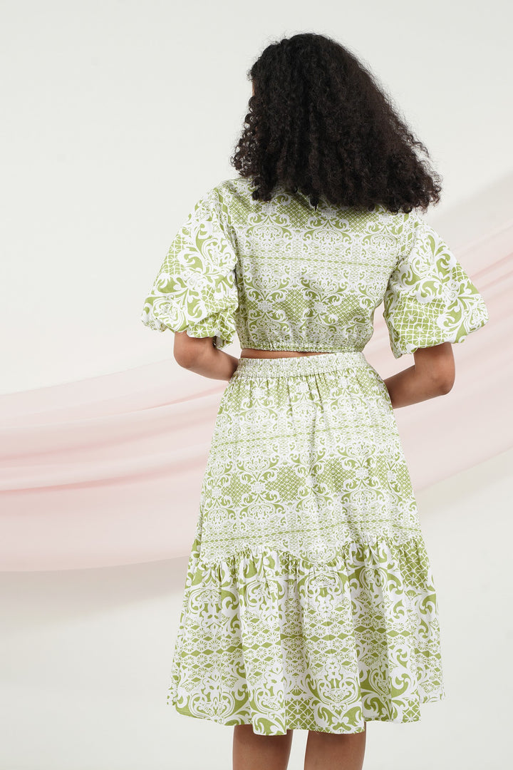 I Do Top- Green Lace