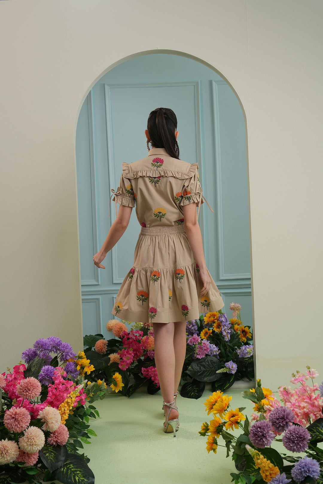 Too sweet skirt beige floral