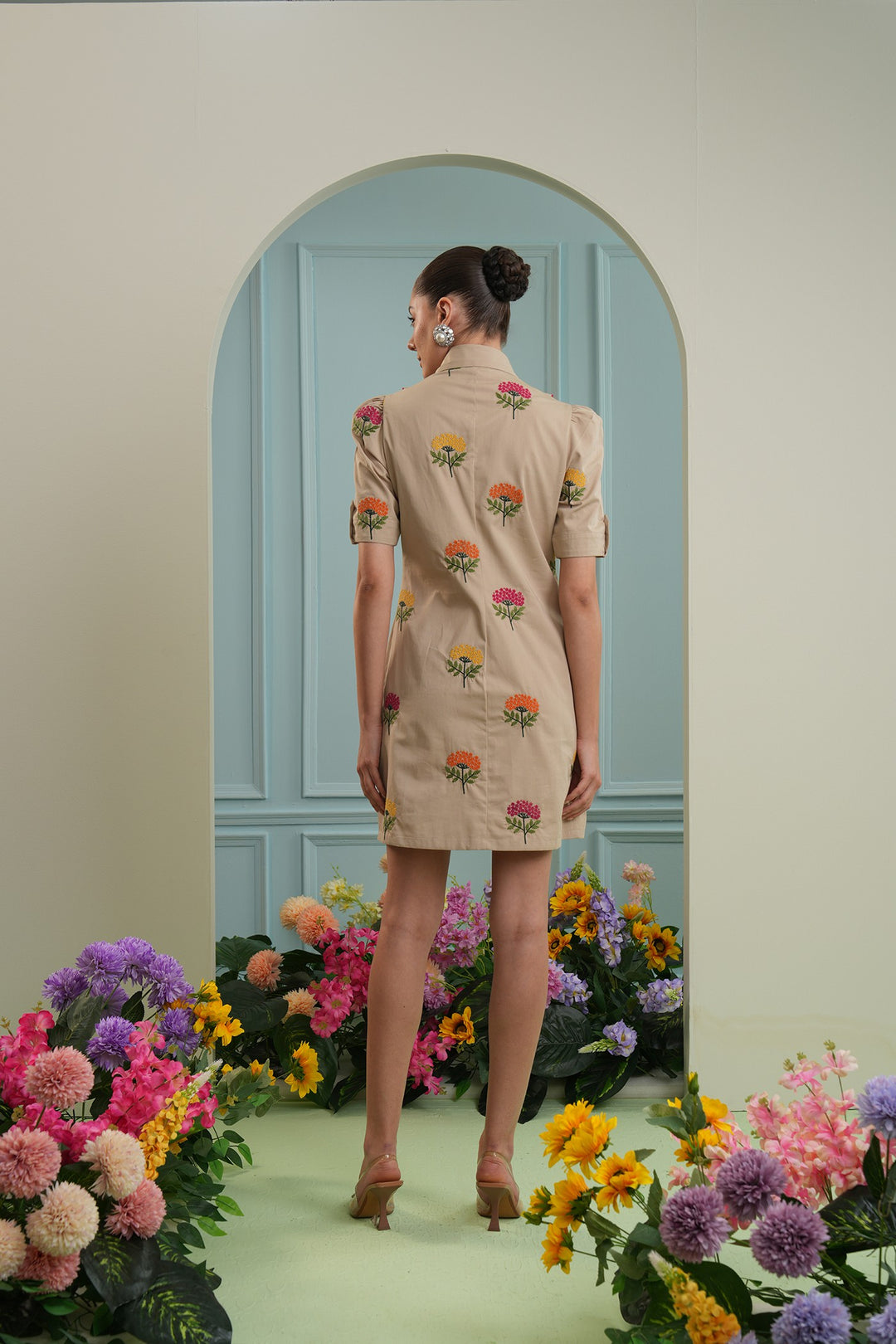 Love shack dress- beige twill