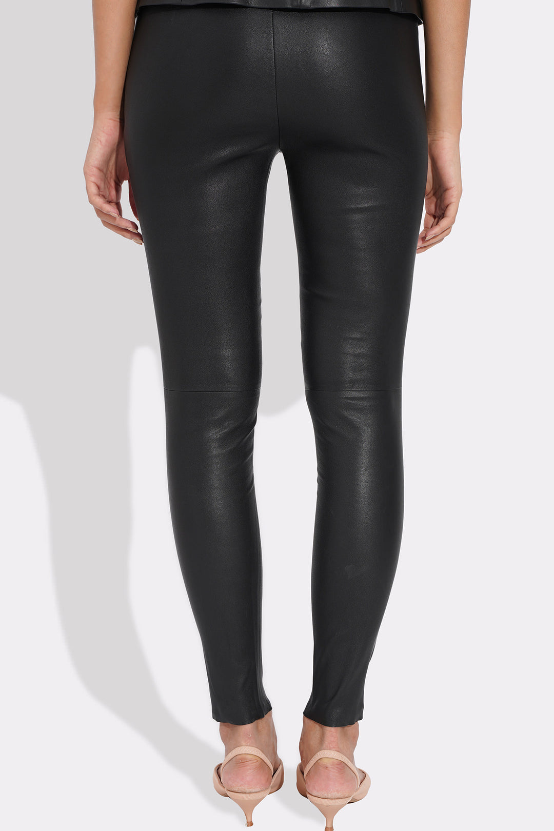 Kazim Stretch Leather Pant - Black