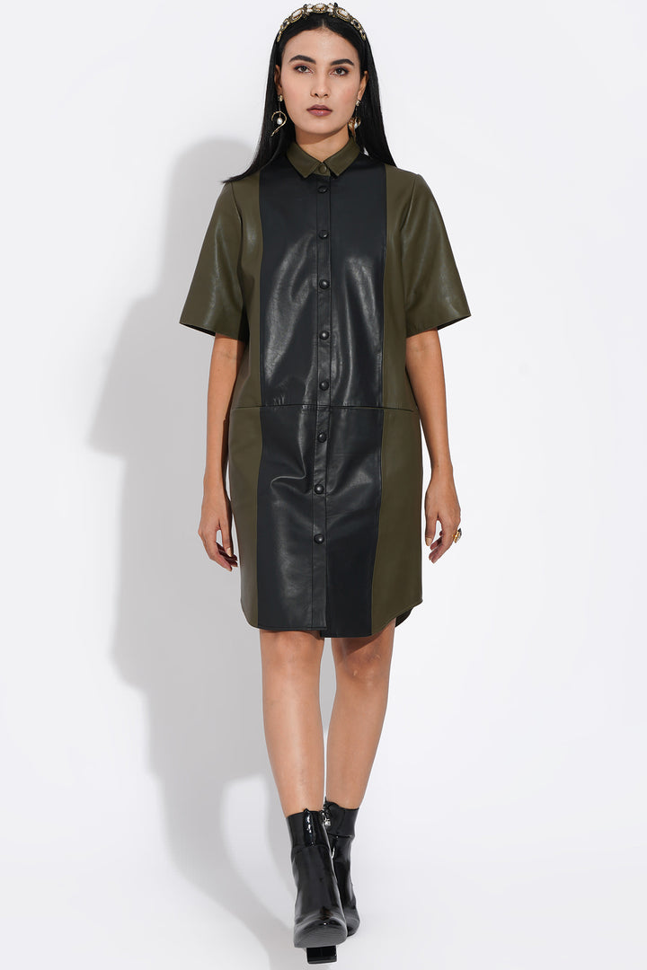 Lolly Dress- Black And Olive