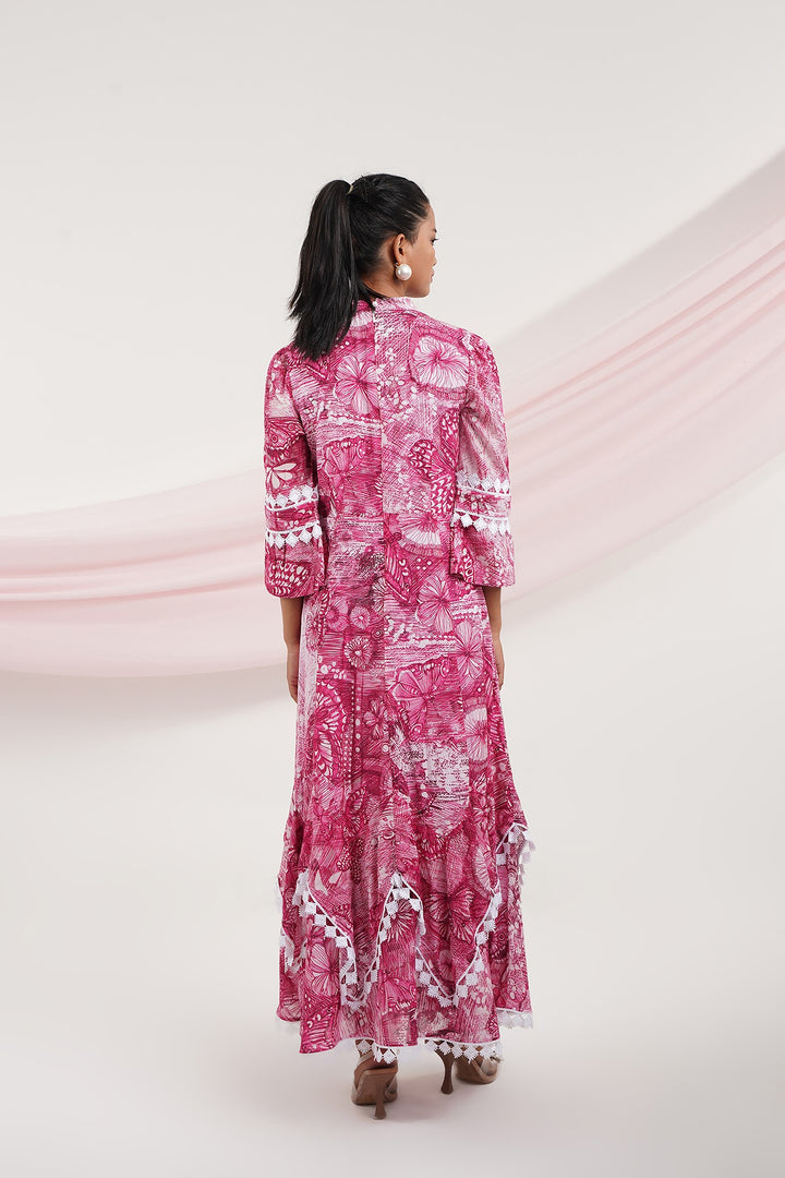 Emante Dress - Pink Butterfly