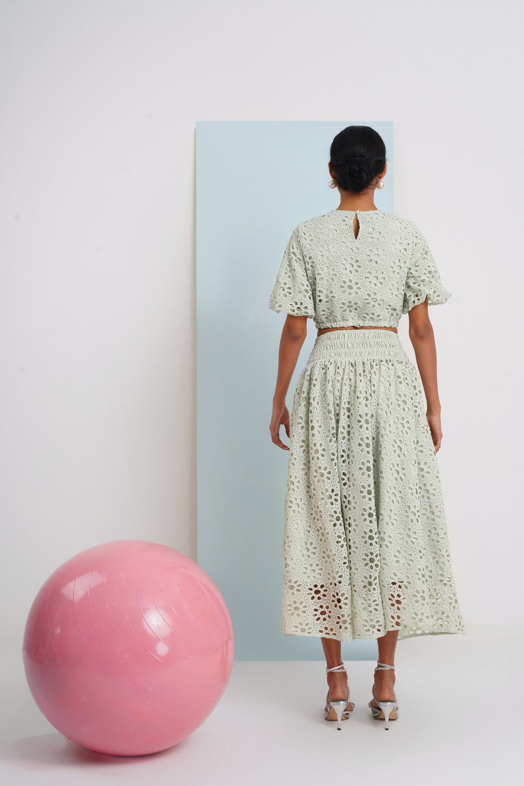 Hats Off Top- Blue Floral Lace